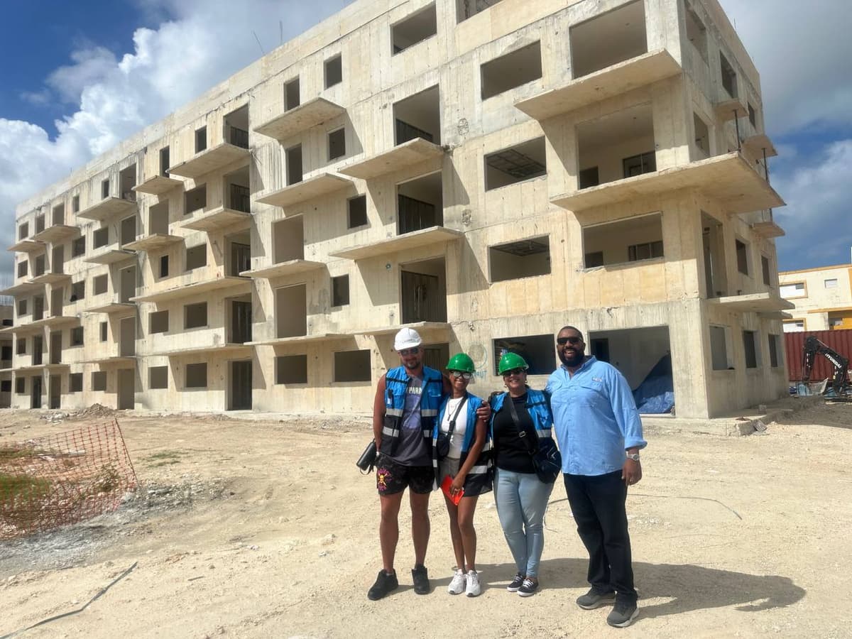 Construction site visit with clients